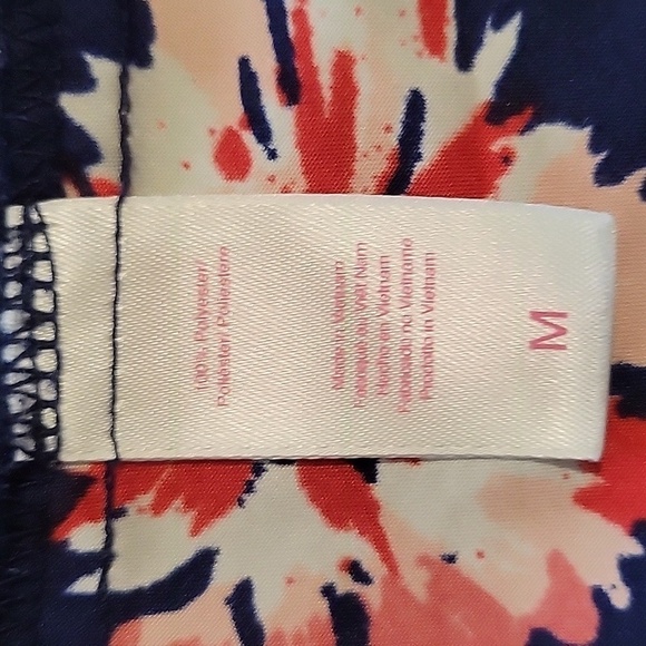 Oscar de la Renta Pink Label medium navy with pink flowers night slip - Picture 5 of 6